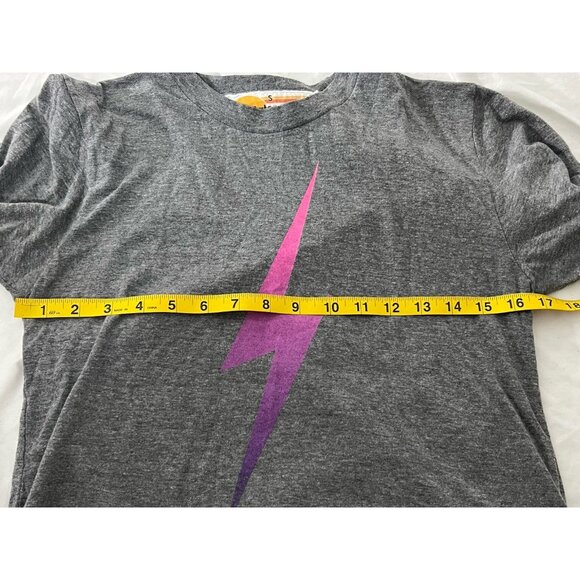 Aviator Nation Gray Lightning Bolt Short Sleeve T Shirt Size Small - Picture 13 of 13